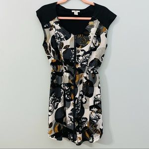 Bar III Floral Print Zip Front Dress w/ Elastic M